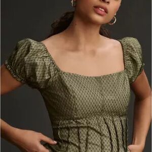 NWT: Anthropologie Puffed Cap-Sleeve Corset Top Sz M